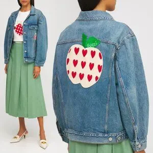 GUCCI★LES POMMES APPLE EMBROIDERED APPLIQUE DENIM JACKET Gucci | Jackets & Coats | Gucci Jacket Les Pommes Apple